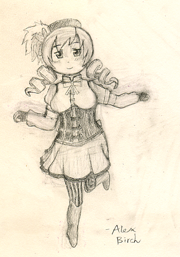 Finished sketch of Mami Tomoe